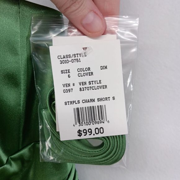 NWT David's Bridal Formal Event Dress $99 Clover Green Size 6 Pockets Sleeveless - Picture 5 of 16